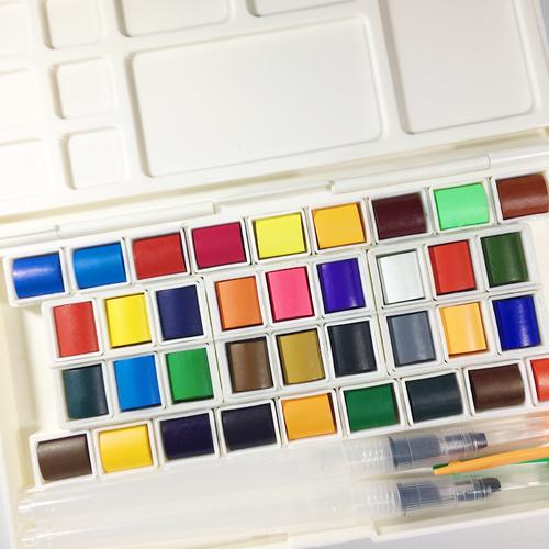 厂家热销36色盒装固体水彩颜料